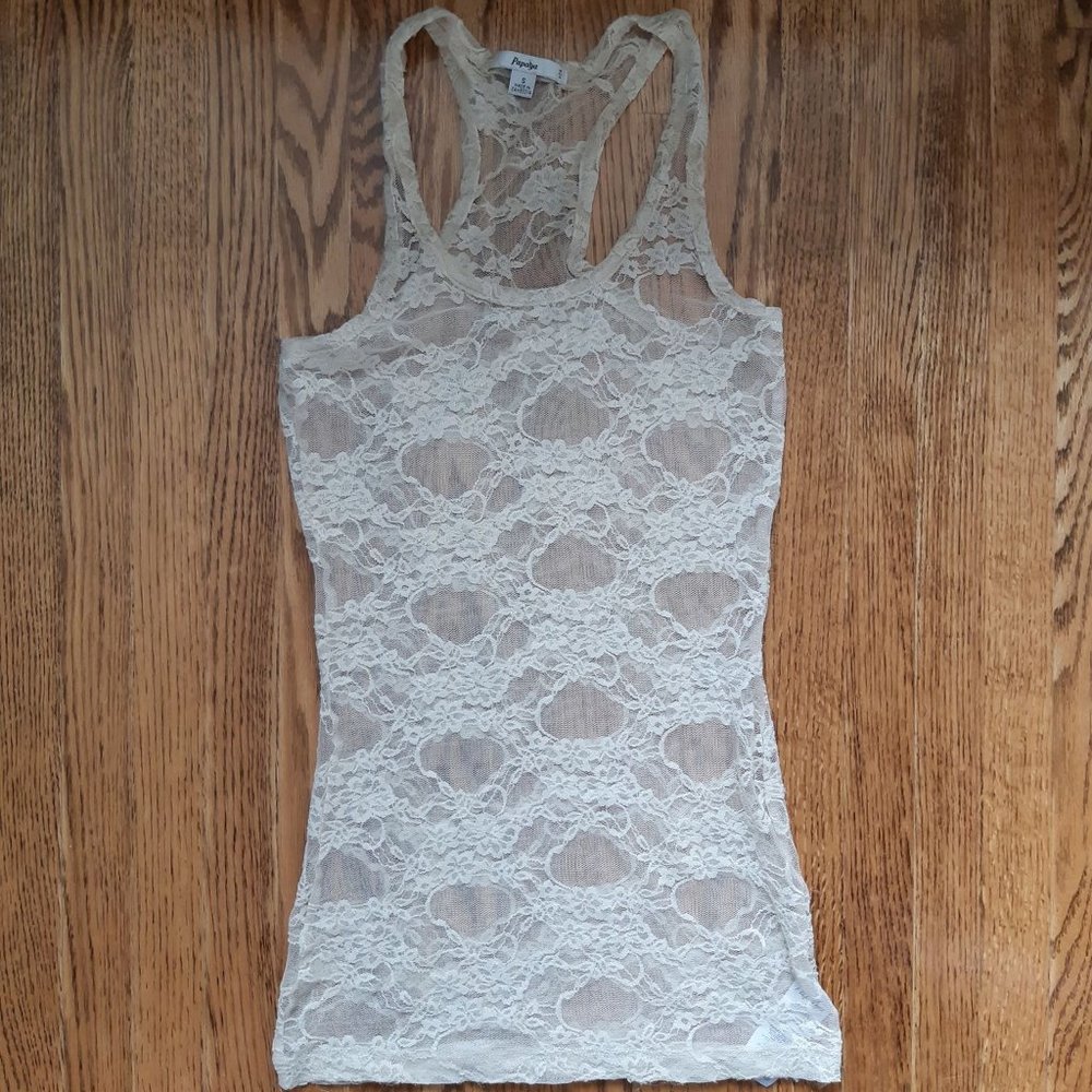 Papaya lace tank top